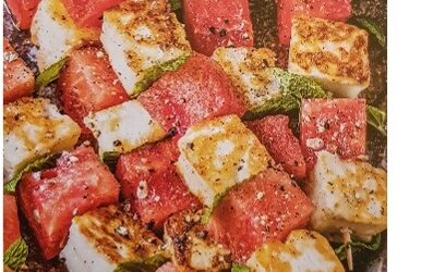 Halloumi – Wassermelone Spiessli  – oder Sosaties mit A Taste of Bliss – cinnamon, coriander & green peppercorns