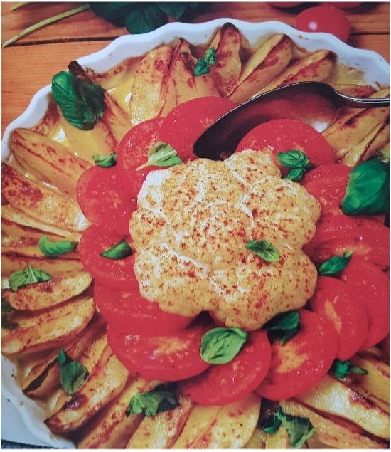 Kartoffel-Tomaten-Blumenkohl Auflauf mit Hot Rocks Hot